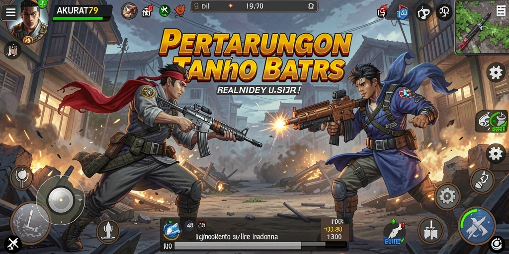 Tampilan gameplay menegangkan dalam AKURAT79 dengan karakter bertarung.