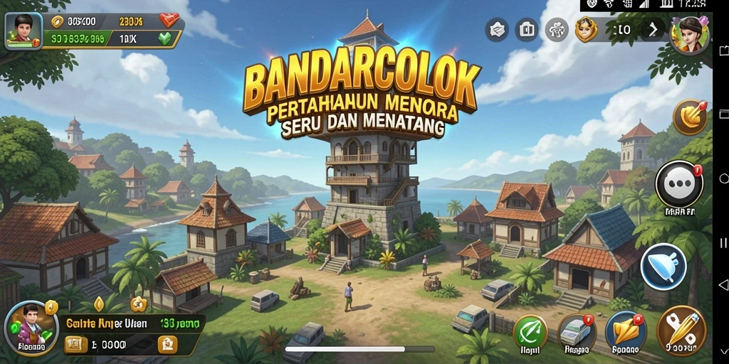 Tampilan gameplay seru dari BANDARCOLOK yang penuh strategi Tower Defense.