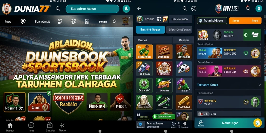 Tampilan antarmuka DUNIA77 yang menarik saat bermain Sportsbook.