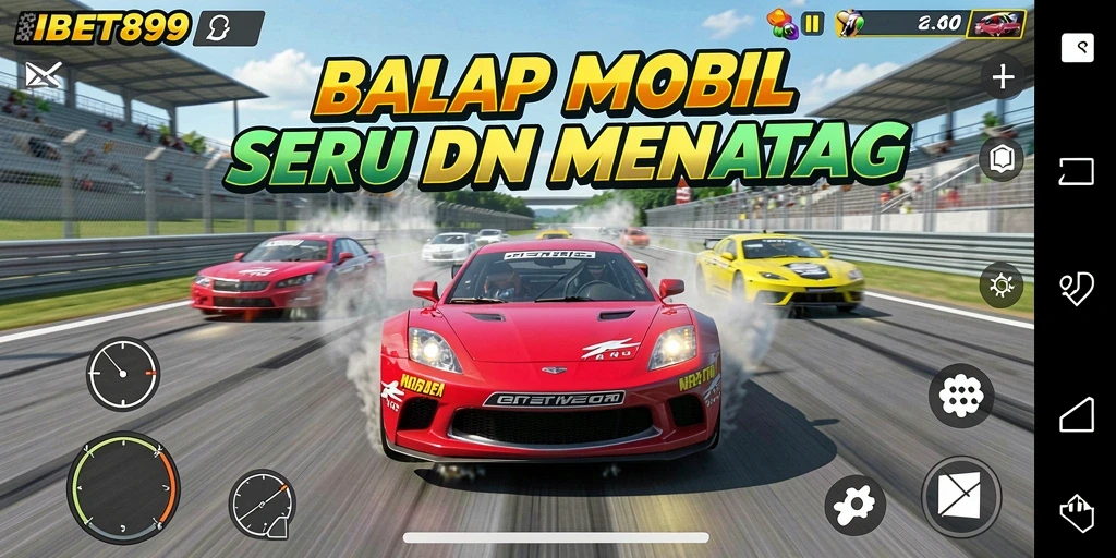 Tampilan gameplay seru mobil balap di IBET899.