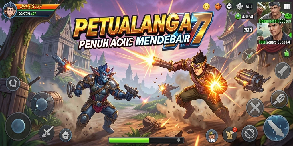 Screenshot gameplay JELAS777 menunjukkan aksi mendebarkan dalam pertempuran.