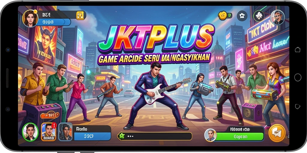 Screenshot JKTPLUS menampilkan aksi gameplay arcade yang seru.