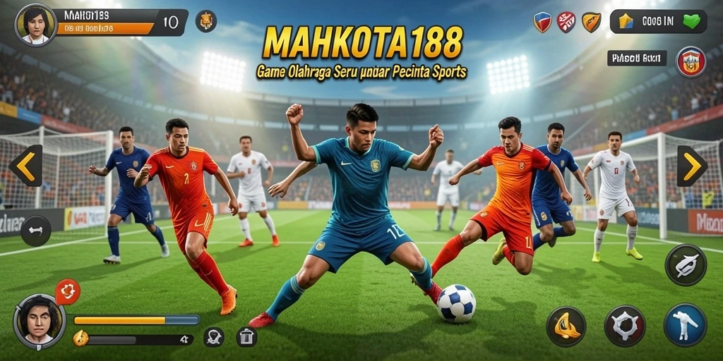 Screenshot gameplay MAHKOTA188 menampilkan aksi olahraga yang mendebarkan.