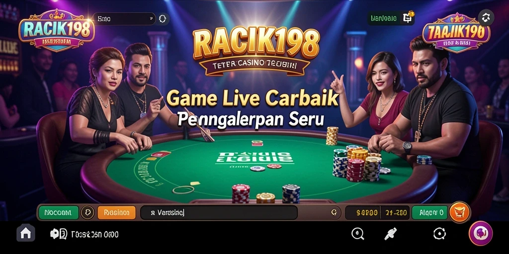 Screenshot gameplay Live Casino RACIK198 dengan dealer langsung.