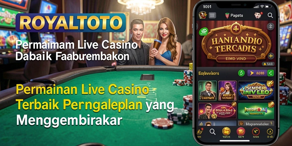 Tampilan menarik dari gameplay Live Casino di ROYALTOTO yang mendebarkan.