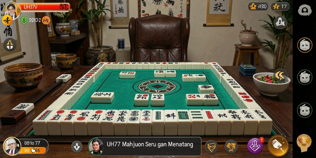 Screenshot gameplay UH77 dengan tampilan Mahjong yang menarik.