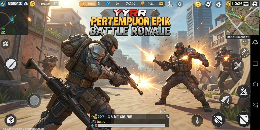 Gameplay Battle Royale yang menegangkan di YYRR.