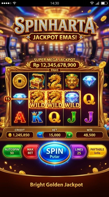 Tampilan antarmuka pengguna spinharta yang menarik.